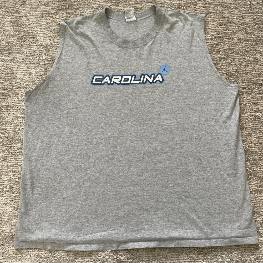 Vtg Nike Team UNC Tar Heels Sleeveless Shirt Men’s XXL Carolina Gray Y2K Graphic